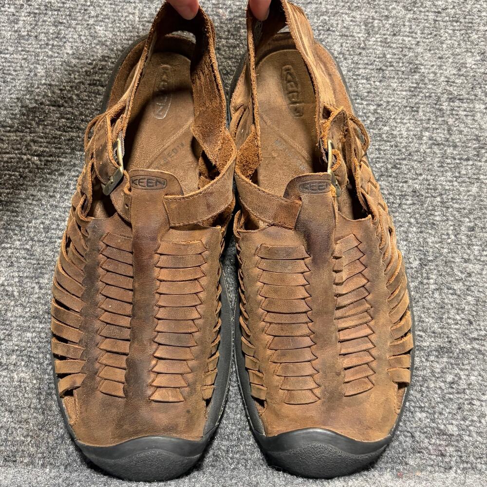 Keen Men Brown Leather Closed Toe Sandals Water Hiking Shoes Outdoors Size 12